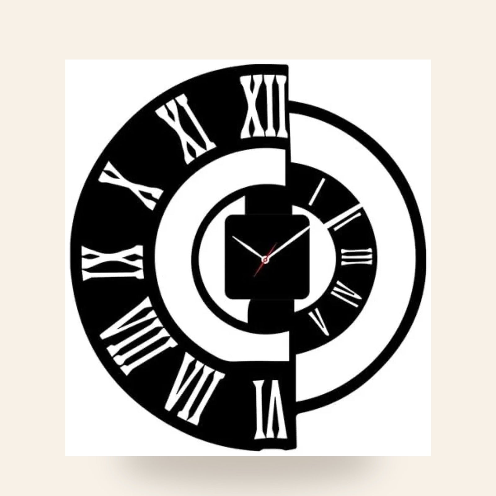 3D Wooden Wall Clock — Silent Quartz Movement